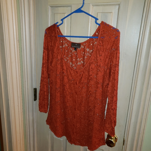 Plus sz 1X Fenn Wright Manson lace Shirt Beautiful - Picture 3 of 4